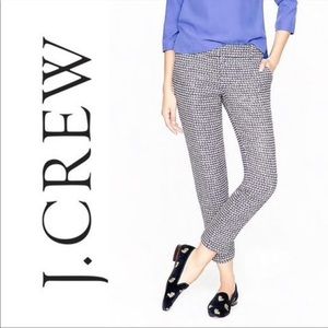 J. Crew Cafe Capri Cropped Ankle Pants Blue Metallic Tweed